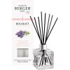 imageReed Diffuser  Cube  Clear  Scented Bouquet with Reed Sticks  Prefilled with Lampe Berger Fragrance  125 Milliliters  42 Fluid Ounces CitronellaLavender Fields