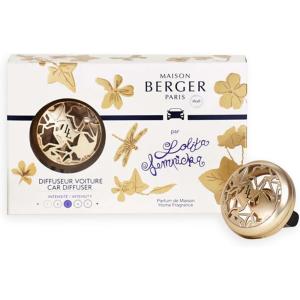 imageMAISON BERGER  Refillable Car Air Freshener Vent Clip Diffuser Set  31 x 2 x 08 inches  Made in France Joy Agave GardenLolita Lempicka Satin Gold