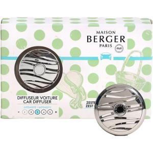 imageMAISON BERGER  Refillable Car Air Freshener Vent Clip Diffuser Set  31 x 2 x 08 inches  Made in France Joy Agave GardenOrange