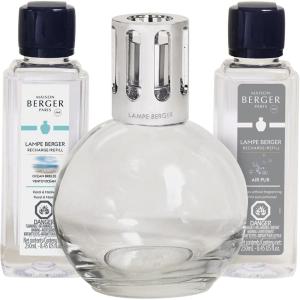 imageMAISON BERGER Lampe Berger Giftset  Home Fragrance Diffuser  Includes 2 Fragrances So Neutral and Ocean Breeze  250 milliliters  845 Fluid Ounces Starter SquareStarter Round