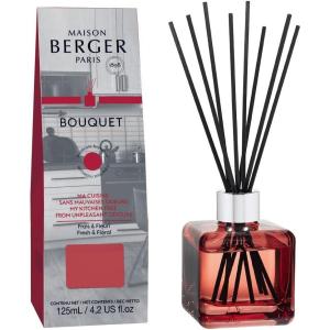 imageReed Diffuser  Cube  Clear  Scented Bouquet with Reed Sticks  Prefilled with Lampe Berger Fragrance  125 Milliliters  42 Fluid Ounces CitronellaAntiOdor Kitchen  Fresh  Floral