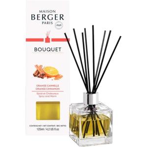 imageReed Diffuser  Cube  Clear  Scented Bouquet with Reed Sticks  Prefilled with Lampe Berger Fragrance  125 Milliliters  42 Fluid Ounces CitronellaOrange Cinnamon