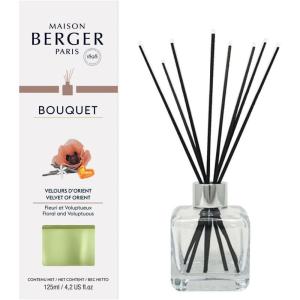 imageReed Diffuser  Cube  Clear  Scented Bouquet with Reed Sticks  Prefilled with Lampe Berger Fragrance  125 Milliliters  42 Fluid Ounces CitronellaVelvet of Orient
