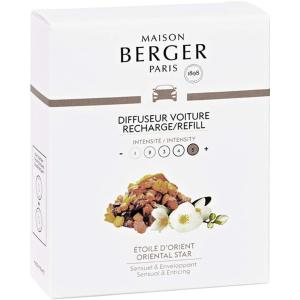 imageSet of 2 Car Odor Diffuser Refill  Ceramic System  46 weeks Ceramic Diffusion Time  Lampe Berger Fragrance  Made in France Citrus BreezeOriental Star