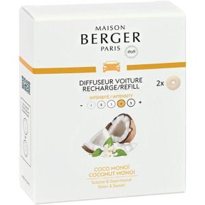 imageSet of 2 Car Odor Diffuser Refill  Ceramic System  46 weeks Ceramic Diffusion Time  Lampe Berger Fragrance  Made in France Coco Monoi