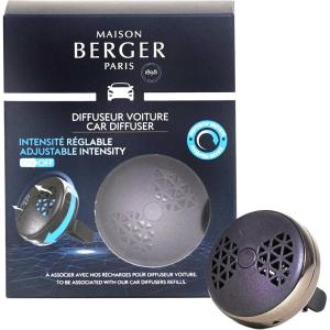 imageMAISON BERGER  Adjustable Refillable Car Air Freshener Vent Clip Diffuser Set  175quot Diameter x 125quot Depth  Made in France OnOff Flash  Gun MetalOnOff Smart  Black