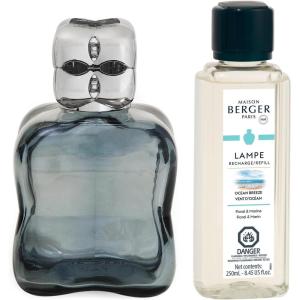 imageMAISON BERGER  Lampe Berger Home Fragrance Lamp Diffuser  Model Cosy  57 x 36 x 36 inches  Includes Fragrance Ocean Breeze  250 milliliters  845 Fluid Ounces Steel BlueSteel Blue