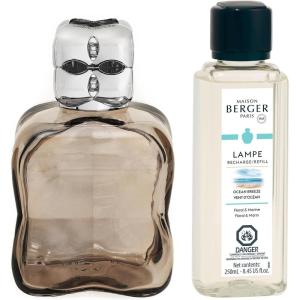 imageMAISON BERGER  Lampe Berger Home Fragrance Lamp Diffuser  Model Cosy  57 x 36 x 36 inches  Includes Fragrance Ocean Breeze  250 milliliters  845 Fluid Ounces Steel BlueChestnut