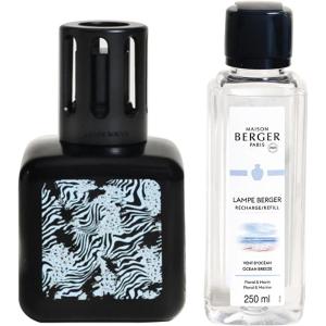 imageMAISON BERGER Lampe Berger Giftset Ice Cube  Home Fragrance Diffuser  Perfuming  55 x 3 x 3 inches  Made in France  Includes Fragrance Ocean Breeze 845 Fluid Onces  250 milliliters ZebraAnimal