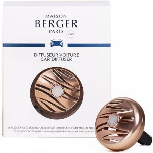 imageMAISON BERGER Luxury Car Air Freshener Vent Clip  Refillable Scent Diffuser for Car Vents FrenchMade Adjustable Fragrance No PodsRefills Included 175 Diameter  Graphic Matte FinishPink Copper