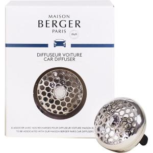 imageMAISON BERGER Luxury Car Air Freshener Vent Clip  Refillable Scent Diffuser for Car Vents FrenchMade Adjustable Fragrance No PodsRefills Included 175 Diameter  Graphic Matte FinishHoneycomb Chrome