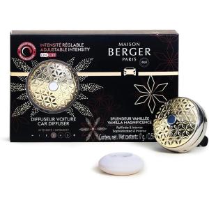 imageMAISON BERGER  Refillable Car Air Freshener Vent Clip Diffuser Set  31 x 2 x 08 inches  Made in France Vanilla MagnificenceVanilla Magnificence