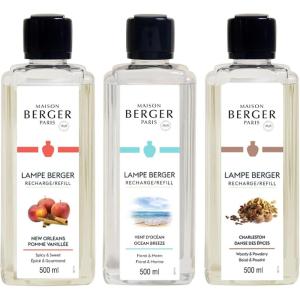 imageMAISON BERGER  Trio  New Orleans Charleston and Ocean Breeze  Lampe Berger Fragrance Refill for Home Fragrance Oil Diffuser  Air Freshener  2 x 169 Fluid Ounces  500 milliliters
