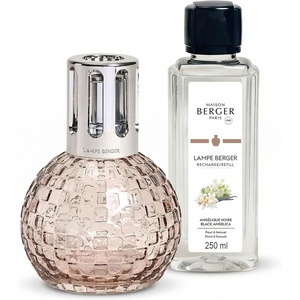 image:imageMAISON BERGER Disco Lampe Berger Gift Set Pink Black Angelica  Lacquered Glass Catalytic Lamp Set 250 ml Black Angelica Refill Helps Neutralize Odors then Perfumes Made in FrancePink  Black Angelica
